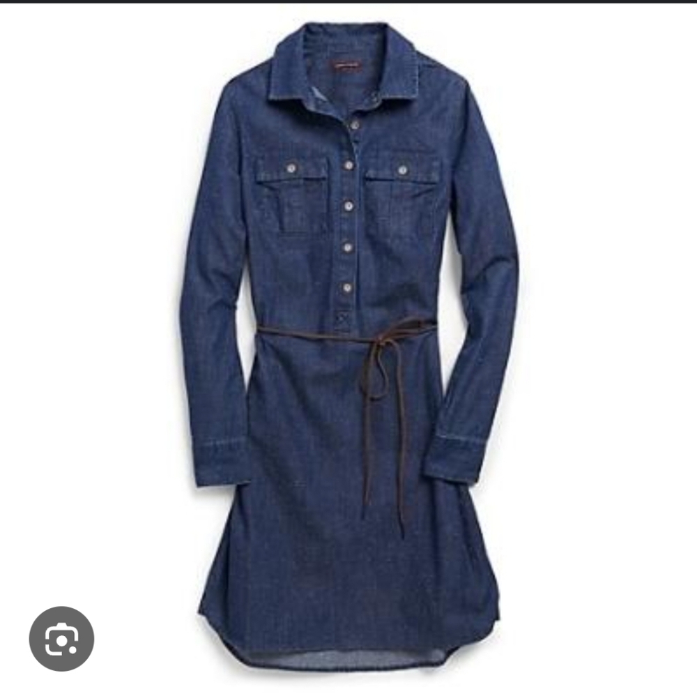Tommy Hilfiger Denim Dress - Blue With White Speckled Suede Belt